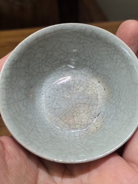 古玩陶瓷樵漁耕讀山水紋青花杯真品鑒賞圖