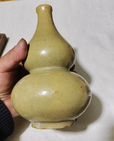 古玩陶瓷茶葉末釉葫蘆瓶真品鑒賞圖