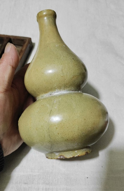 古玩陶瓷茶葉末釉葫蘆瓶真品鑒賞圖