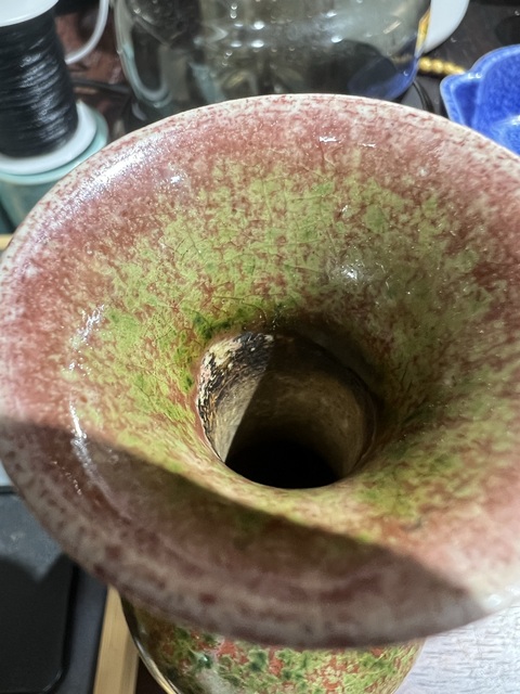 古玩陶瓷豇豆紅釉柳葉瓶真品鑒賞圖