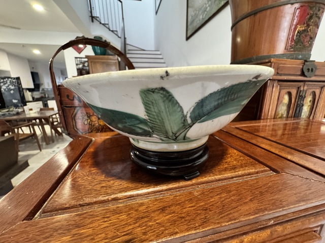 古玩陶瓷大雞圖碗真品鑒賞圖