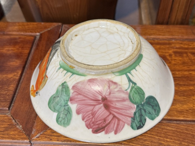 古玩陶瓷大雞圖碗真品鑒賞圖
