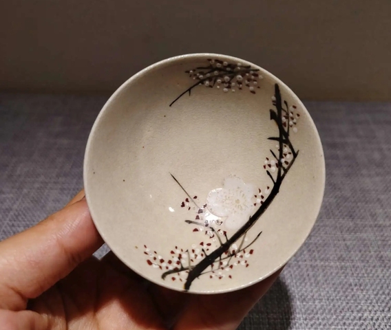 古玩陶瓷日本大正清水燒茶盞真品鑒賞圖