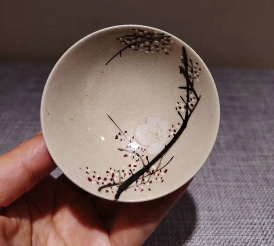 古玩陶瓷日本大正清水燒茶盞真品鑒賞圖