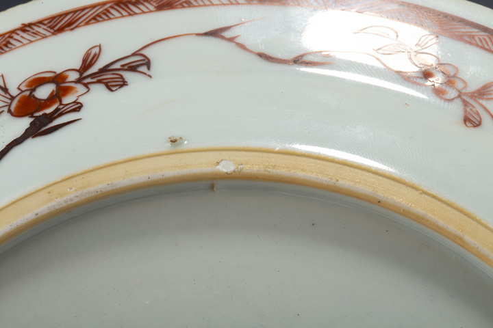 古玩陶瓷清康熙·五彩描金花卉紋盤拍賣,當前價格1000元