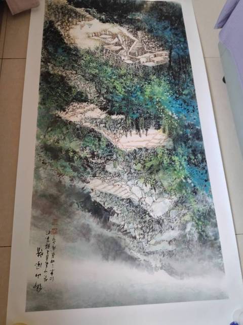古玩字畫王輝《鄉(xiāng)山風情》真品鑒賞圖