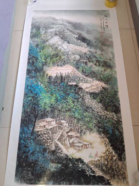 古玩字畫王輝《鄉(xiāng)山風情》真品鑒賞圖