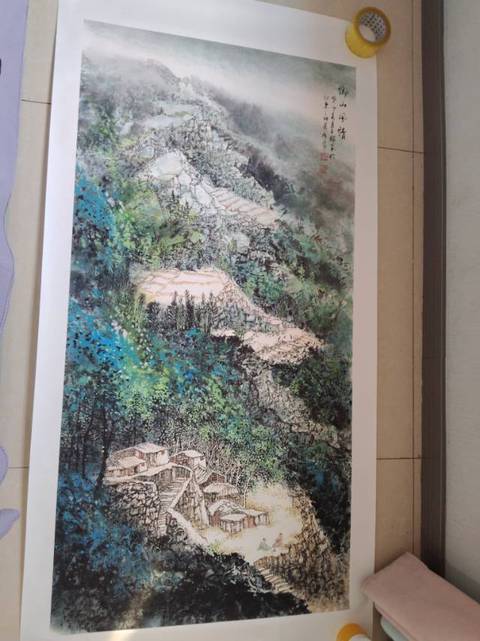 古玩字畫王輝《鄉(xiāng)山風情》真品鑒賞圖