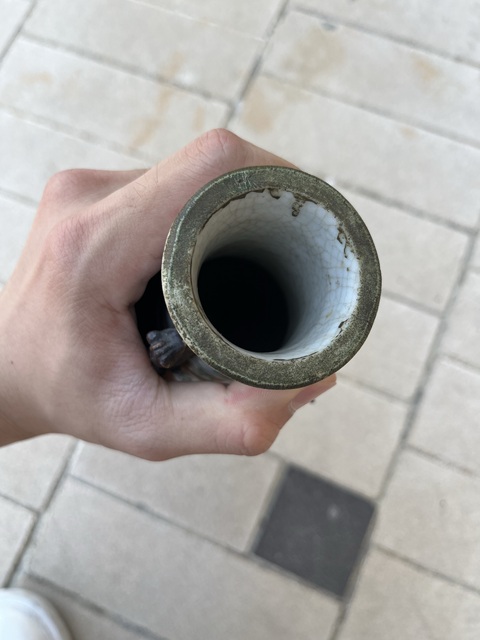 古玩陶瓷咸豐五彩人物故事紋獅耳瓶真品鑒賞圖
