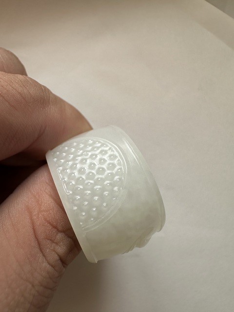 古玩玉器和田白玉扳指真品鑒賞圖
