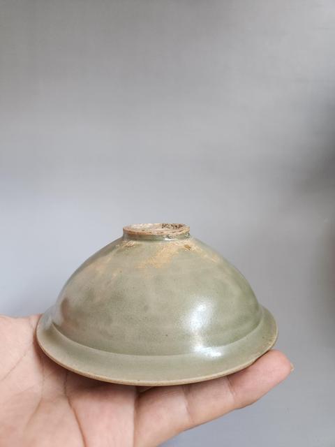古玩陶瓷耀州窯童子戲蓮盞真品鑒賞圖