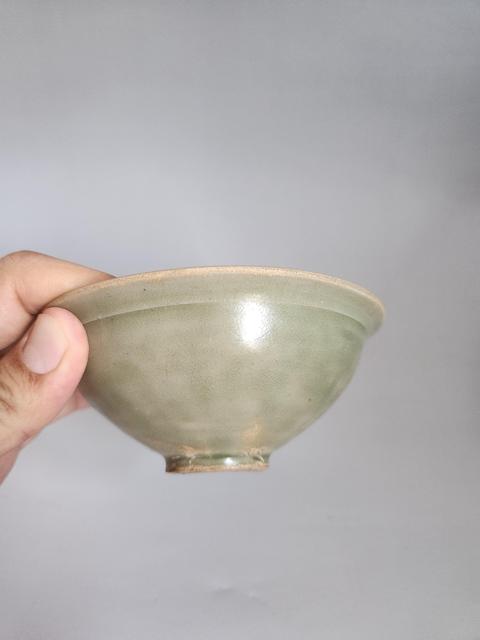 古玩陶瓷耀州窯童子戲蓮盞真品鑒賞圖