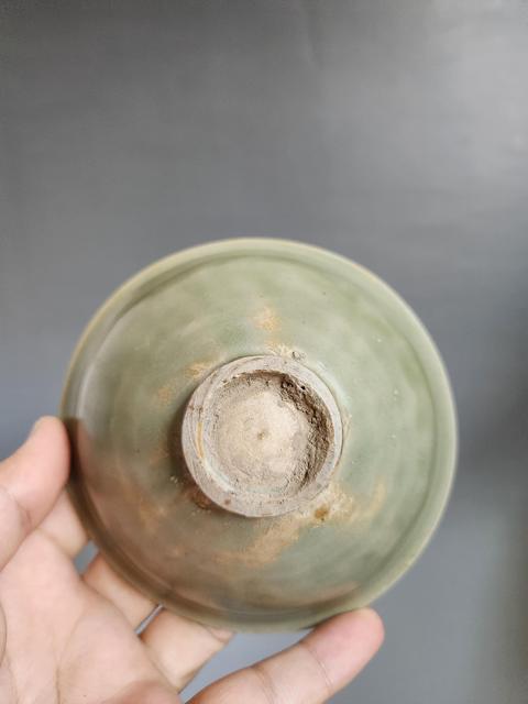 古玩陶瓷耀州窯童子戲蓮盞真品鑒賞圖