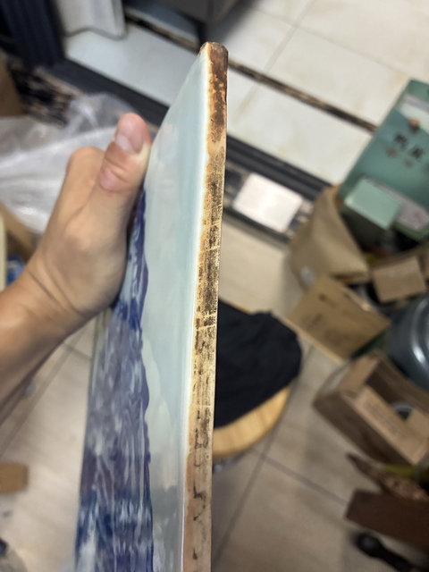 古玩陶瓷青花山水人物紋瓷板真品鑒賞圖