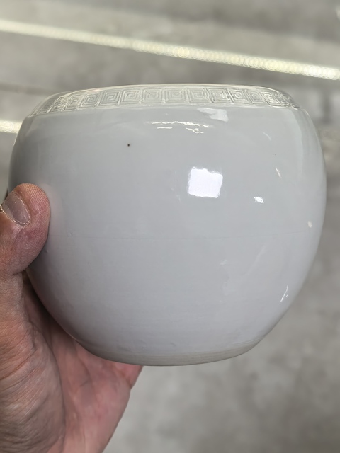 古玩陶瓷白釉水盂真品鑒賞圖