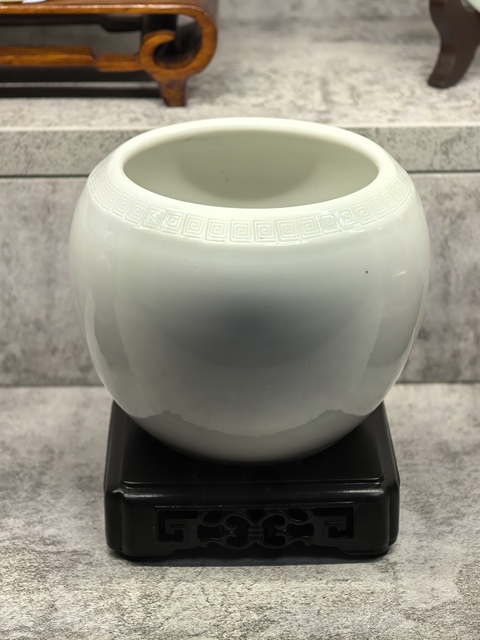 古玩陶瓷白釉水盂真品鑒賞圖
