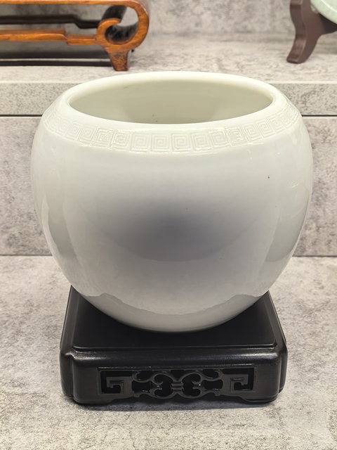 古玩陶瓷白釉水盂真品鑒賞圖