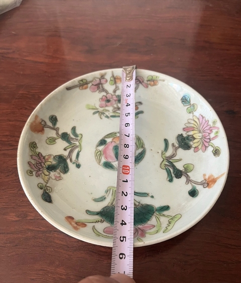 古玩陶瓷四季花卉紋粉彩盤真品鑒賞圖