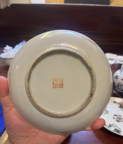 古玩陶瓷四季花卉紋粉彩盤真品鑒賞圖