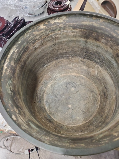 古玩銅器錯金銀饕餮紋仿古銅簋真品鑒賞圖