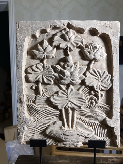 古玩陶瓷連生貴子圖磚雕真品鑒賞圖