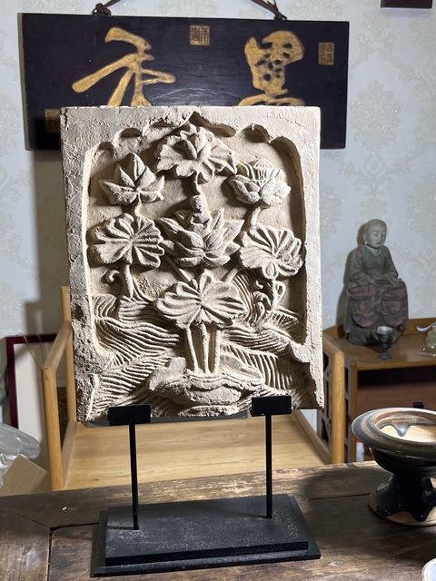 古玩陶瓷連生貴子圖磚雕真品鑒賞圖