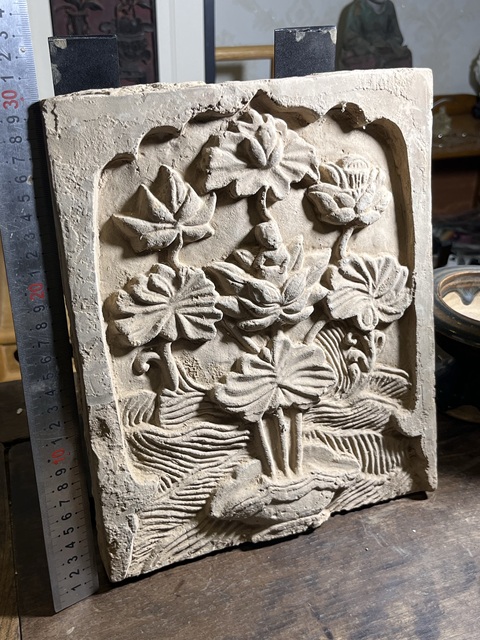 古玩陶瓷連生貴子圖磚雕真品鑒賞圖