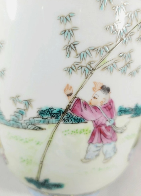 古玩陶瓷粉彩人物故事壯罐真品鑒賞圖