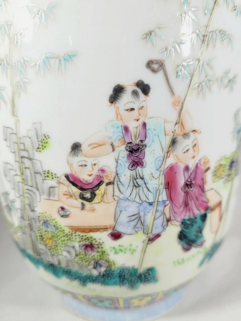 古玩陶瓷粉彩人物故事壯罐真品鑒賞圖
