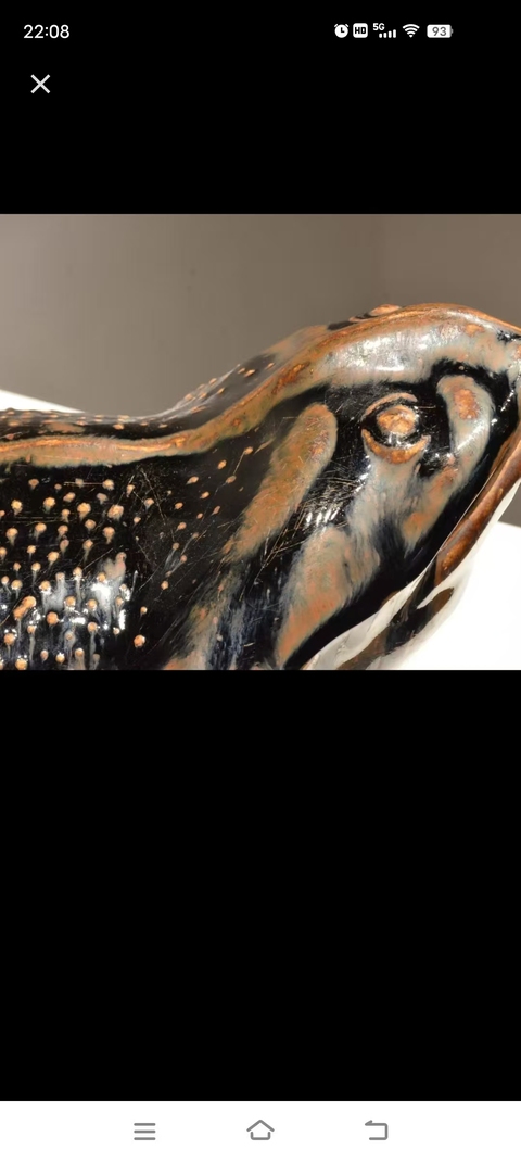 古玩陶瓷磁州窯系蟾蜍真品鑒賞圖
