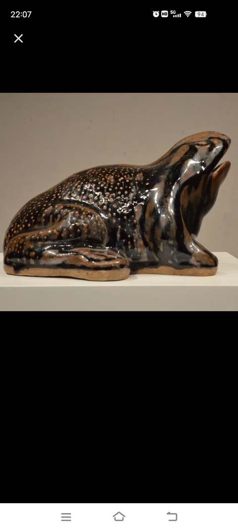 古玩陶瓷磁州窯系蟾蜍真品鑒賞圖