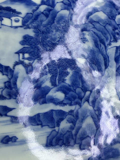 古玩陶瓷青花瓷板真品鑒賞圖