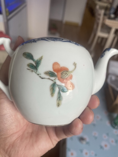 古玩陶瓷民國細路粉彩花鳥壺真品鑒賞圖
