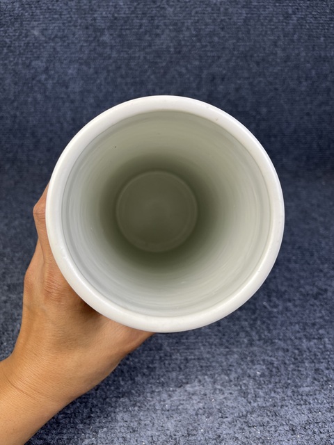 古玩陶瓷粉彩美色清華紋帽筒真品鑒賞圖