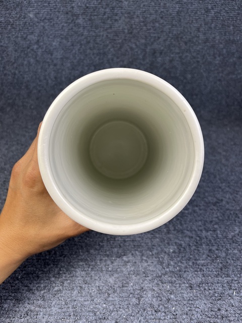 古玩陶瓷粉彩美色清華紋帽筒真品鑒賞圖