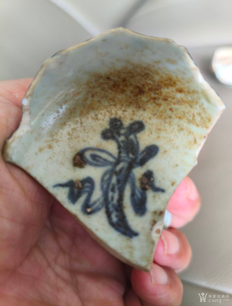 古玩陶瓷元青花花卉紋高足杯標本真品鑒賞圖