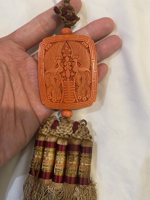 古玩雜項紅珊瑚佩真品鑒賞圖