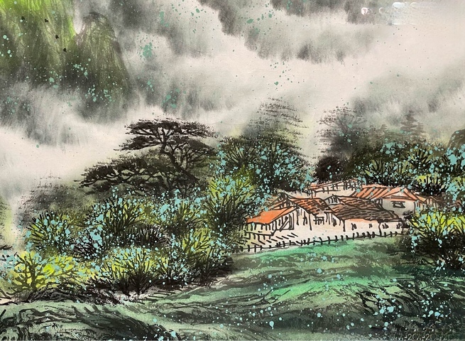 古玩字畫郝吉和山水拍賣,當(dāng)前價(jià)格16800元