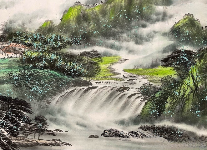 古玩字畫郝吉和山水拍賣,當(dāng)前價(jià)格16800元