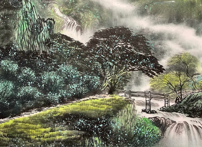古玩字畫郝吉和山水拍賣,當(dāng)前價(jià)格16800元