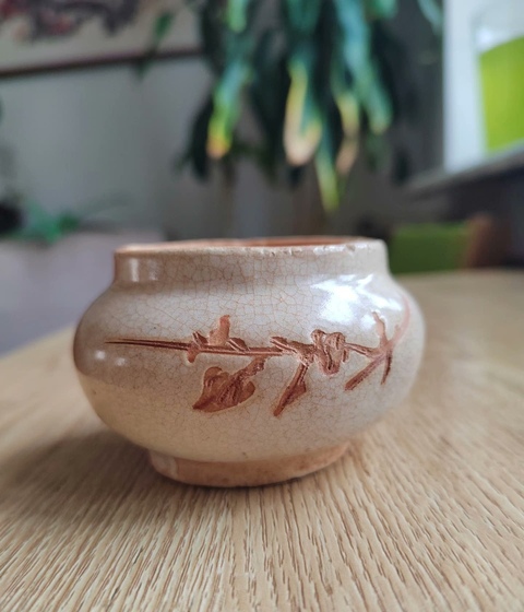 古玩陶瓷白吉州月影梅罐真品鑒賞圖