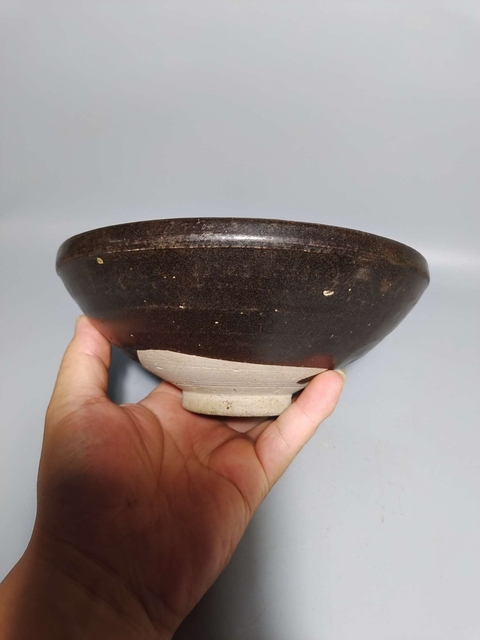 古玩陶瓷磁州窯褐釉大碗真品鑒賞圖