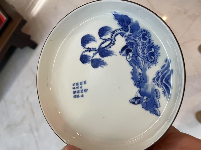 古玩陶瓷青花洗真品鑒賞圖