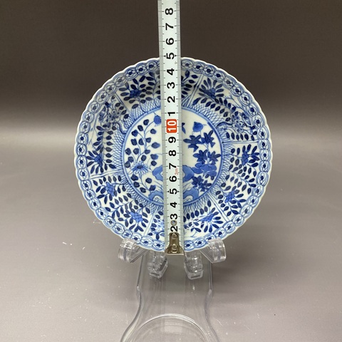 古玩陶瓷清光緒·花蝶紋青花花口盤拍賣，當前價格1000元