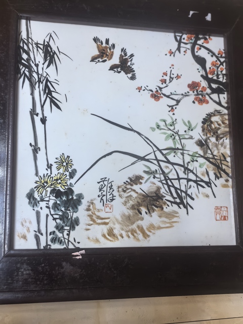 古玩陶瓷現代名人瓷板畫真品鑒賞圖