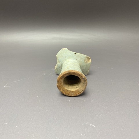 古玩陶瓷青花火焰紋竹節柄高足杯標本真品鑒賞圖