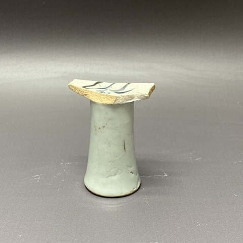 古玩陶瓷火焰紋青花高足杯標本真品鑒賞圖