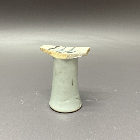 古玩陶瓷火焰紋青花高足杯標本真品鑒賞圖