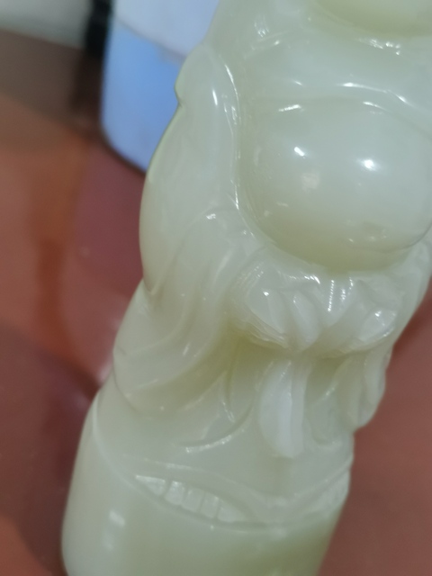 古玩玉器現代阿富汗玉(大理石)米勒像真品鑒賞圖