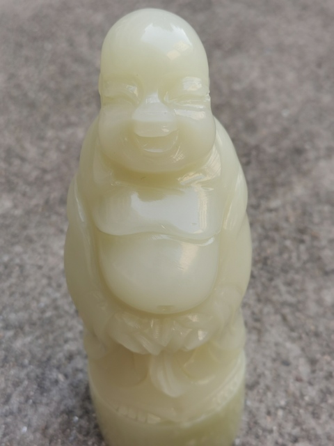 古玩玉器現代阿富汗玉(大理石)米勒像真品鑒賞圖